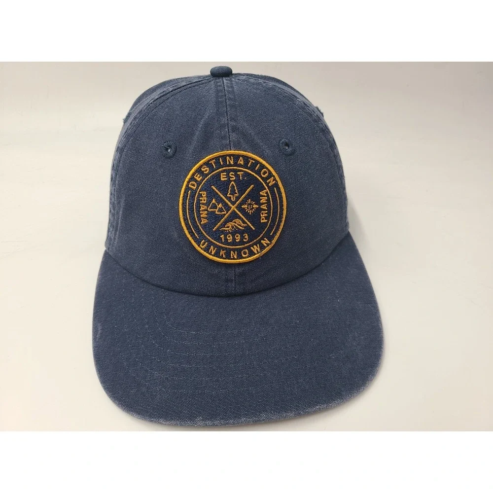 Prana Destination Unknown Snapback Hat Cap Cotton Yoga Hike Dad‎ Men Women Blue